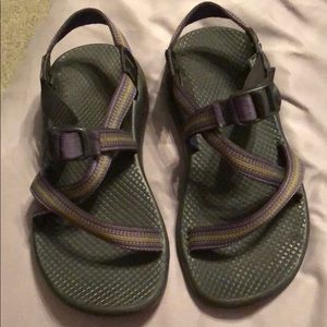 Purple and Green Chacos